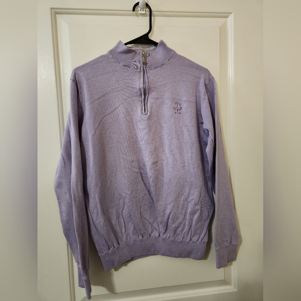 Peter Millar Light Purple Zip-Up Sweater